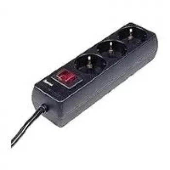 Hama 00030392 Proteção contra sobretensões preto 3 tomadas AC 230 V 1,4 m