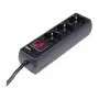 Hama 00030392 extensão com 3 tomadas, com interruptor, 1,4 m, preta