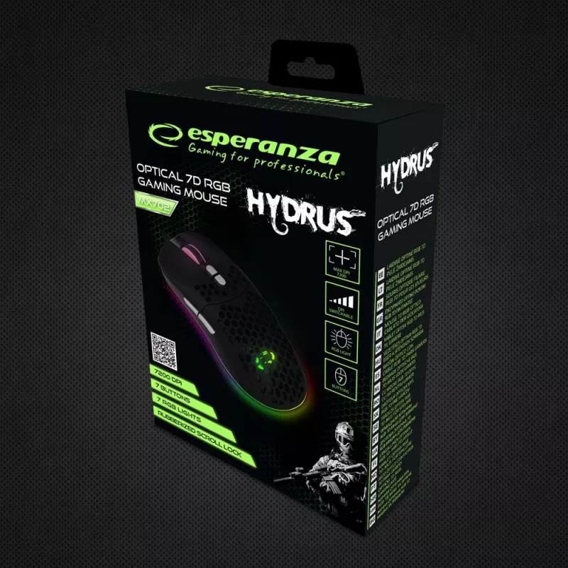 Rato Esperanza EGM702 para destros USB ótico 7200 DPI