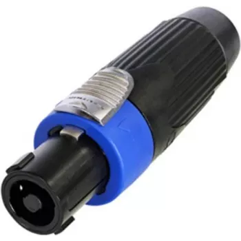 Ficha de cabo Neutrik, preta, 4 polos (NLT4FXX-BAG)