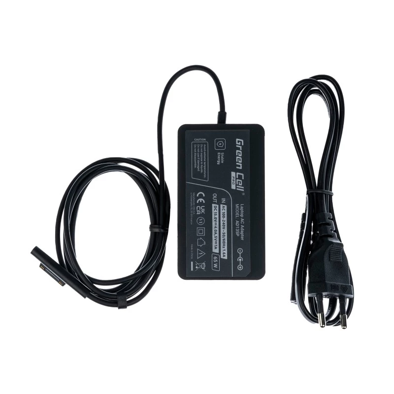 Fonte de alimentação Green Cell PRO 1706 65W 15V 4A para Microsoft Surface Laptop/Pro/Book/Go