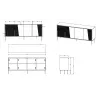 Cómoda 4D ABI 200x45x88 caxemira mate