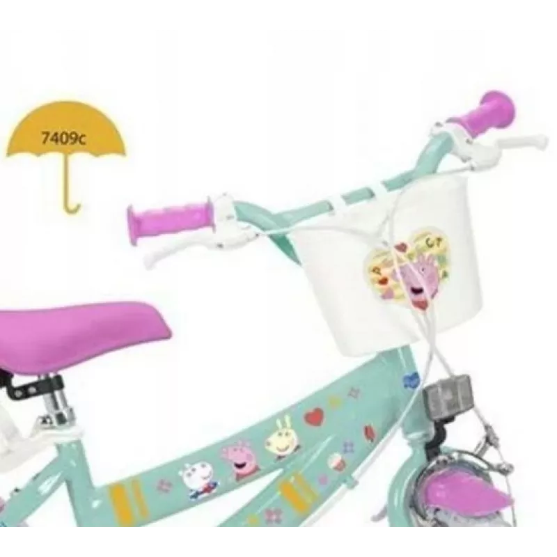 Bicicleta infantil Toimsa 12” Swinka Peppa verde – roda de 12 polegadas, transmissão de entrada, compatível com rodinhas
