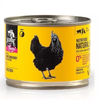 Alimento complementar para gatos 3coty CHICKEN Cheers! 160 g — comida húmida em lata, sabor frango, 160 g, proteína 12%, gordura 7,5%, humidade 80%