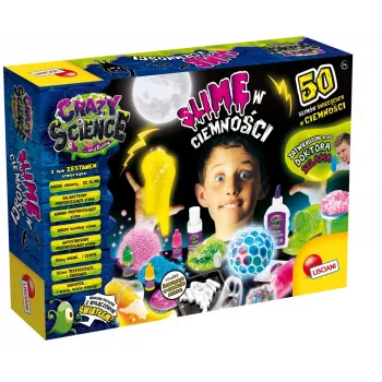 Kit de construção científica Liscianigiochi Crazy Science Slime no escuro 304-PL89239 — conjunto de experiências com slime que brilha no escuro