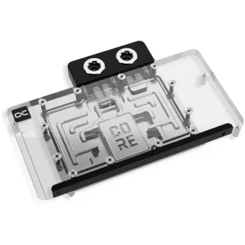 Refrigerador de água para placa gráfica Alphacool Core RX 9070 XT Hellhound+ Transparent Chrome com backplate