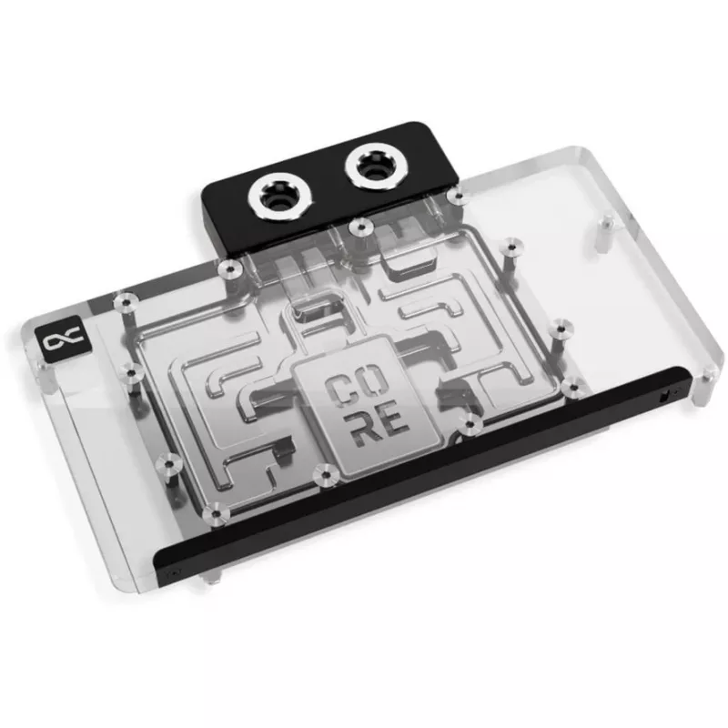 Refrigerador de água para placa gráfica Alphacool Core RX 9070 XT Hellhound+ Transparent Chrome com backplate
