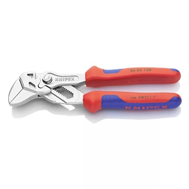 Knipex 86 05 150 mini chave de tenaz, 150 mm, capacidade 27 mm, cromada, ajustável em 10 posições