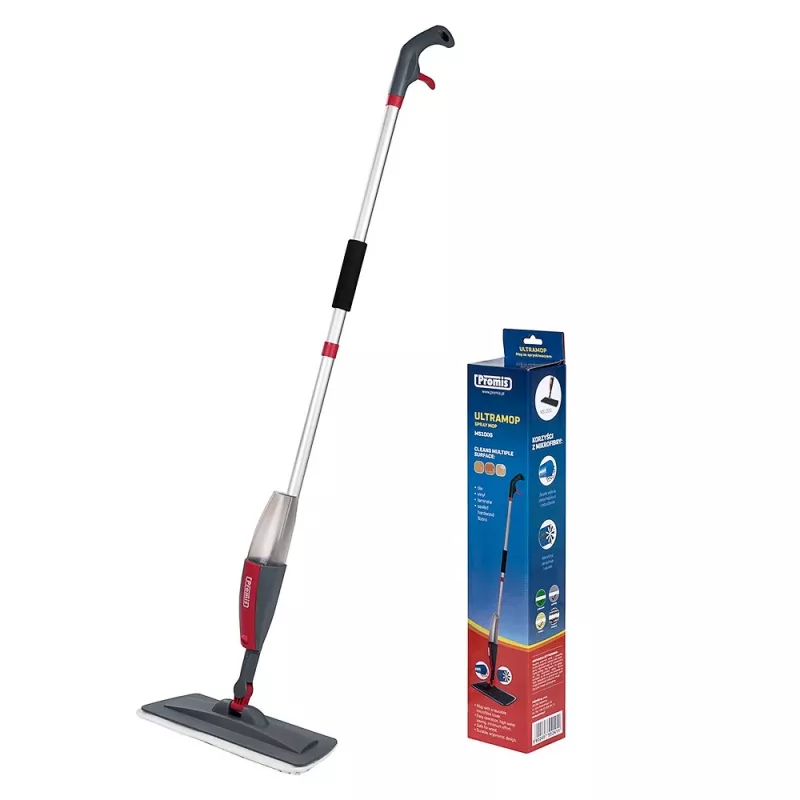 PROMIS esfregona com pulverizador, cinzento-vermelho