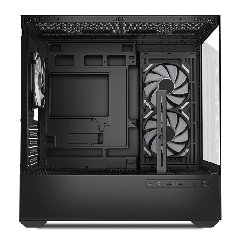 Sharkoon MK6 RGB Micro-ATX caixa de PC, preta, vidro temperado