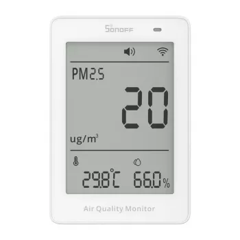 Medidor de qualidade do ar WiFi LCD Sonoff AirGuard PM2.5 SAWF-07P