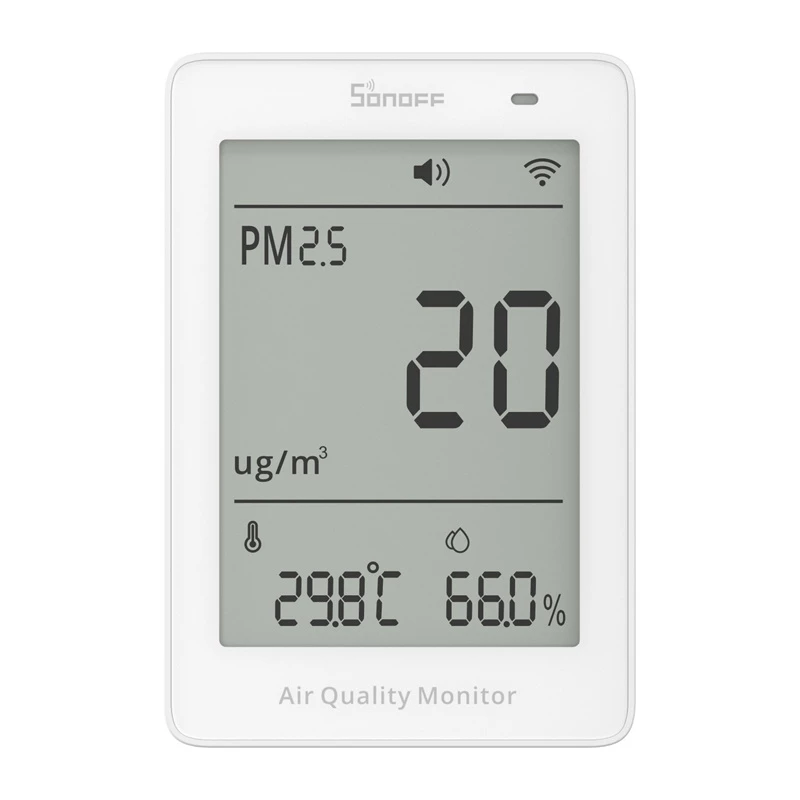 Medidor de qualidade do ar WiFi LCD Sonoff AirGuard PM2.5 SAWF-07P