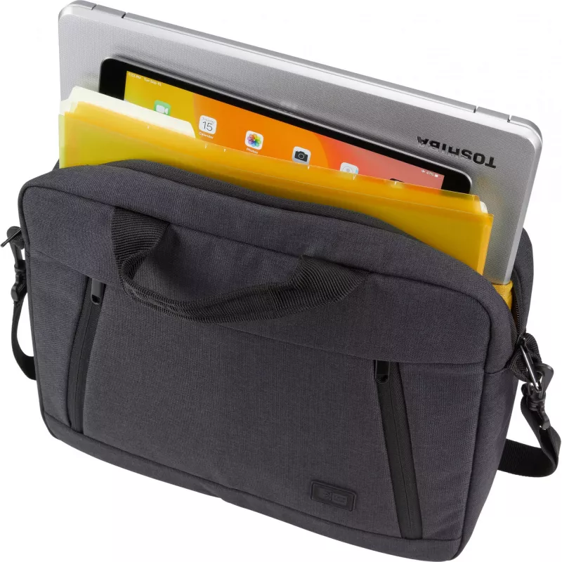 Case Logic Huxton | Compatível com portáteis até 13,3 polegadas | Pasta para portátil | preto | alça de ombro