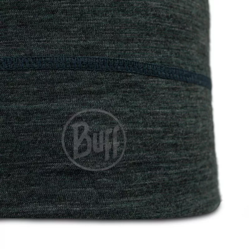 Gorro Buff Merino Lightweight Multistripes Forest — gorro Buff leve de lã merino, unissexo, verde-escuro, 125 g/m²