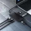 AUKEY CB-C71 hub USB-C 8 em 1, 3x USB-A 3.0, HDMI 4K@30Hz, Gigabit RJ45, SD/microSD, USB-C PD 100 W, cabo de 0,15 m, alumínio, preto