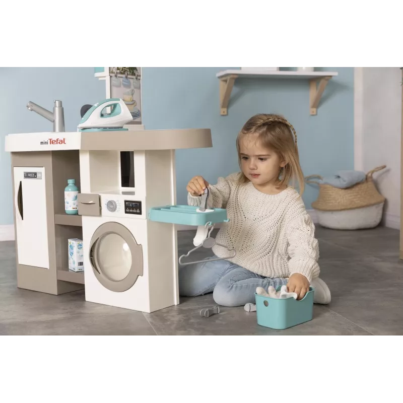 Smoby 311050 cozinha de brincar com área de lavandaria e acessórios