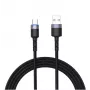 Cabo de dados Tellur USB para Type-C LED trançado em nylon 1,2 m preto