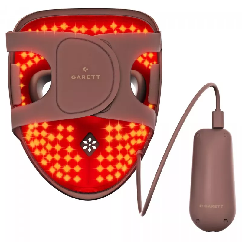 Garett Beauty Skin Ritual máscara LED para rosto e pescoço, castanho