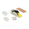 Conector de fios RJ45 DeLOCK 86485 preto prateado transparente amarelo