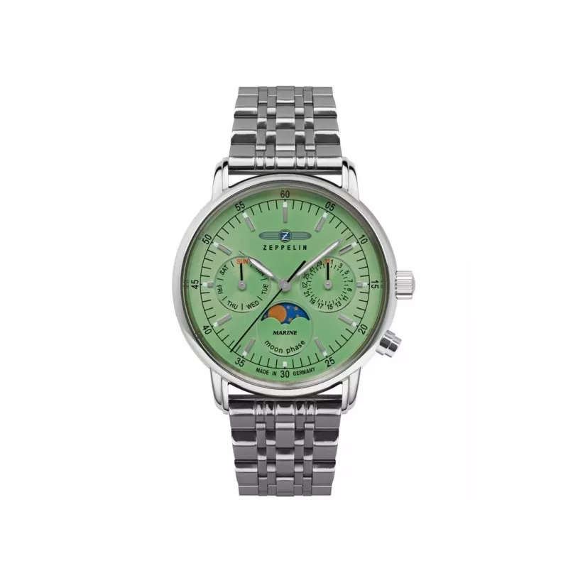 Relógio de pulso de quartzo Zeppelin LZ 14 Marine 8637M-4, aço inoxidável, resistente à água