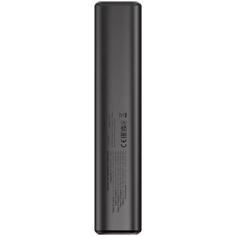 Canyon OnPower 230 TFT bateria externa, 20000 mAh, PD 130 W, 2x USB-C + USB-A, caixa metálica, cinzento escuro