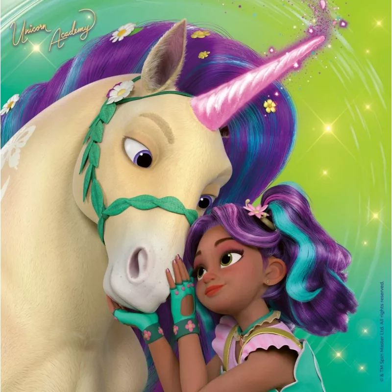 Puzzle Ravensburger Unicorn Academy – 3 x 49 peças, conjunto para criança