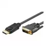 Cabo DisplayPort DP/DVI Goobay 3 m fichas banhadas a ouro