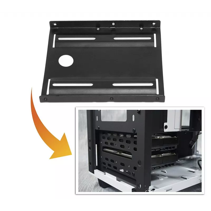 Suporte de montagem para disco rígido Goobay Wentronic 2,5 para 3,5, preto – adequado para montar um disco rígido de 2,5 numa baía de 3,5 (93990)