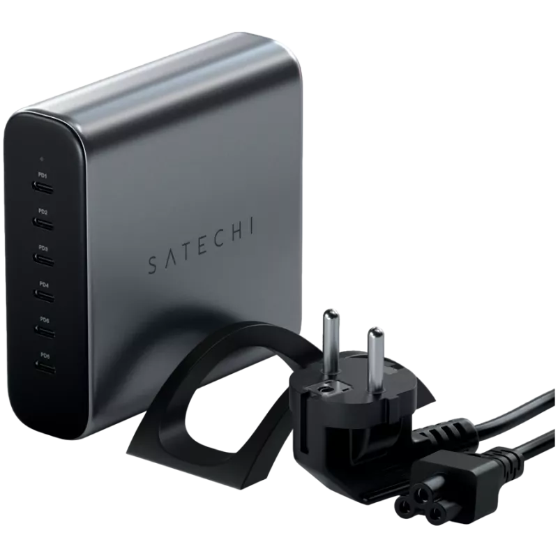 Carregador de interior Satechi ST-C200GM-EU universal cinzento 6 portas USB Type-C
