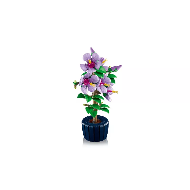Conjunto de construção LEGO Botanical Hibiscus Flower 10372 – 660 peças, modelo de exposição, 250×360×130 mm
