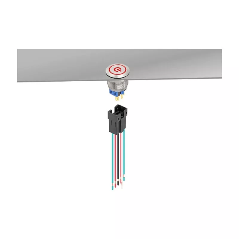 Delock 90790 Tomada para botão de pressão ou interruptor de 25 mm de 6 pinos