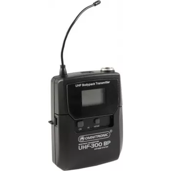 Microfone sem fios Omnitronic UHF-300 transmissor de bolso 823–832 / 863–865 MHz