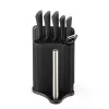 Conjunto de bloco de facas e talheres Maestro MR-1413 – preto, 8 peças, lâminas de aço inoxidável com suporte, porta-rolos de papel
