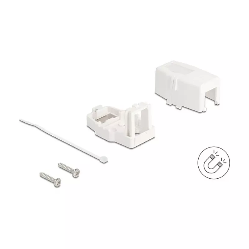 Delock 85841 Caixa Keystone vazia, 1 porta, base magnética, branco