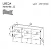 Cómoda Cama Meble LUCCA 3D 165x40x80 cm, branca, corpo em aglomerado