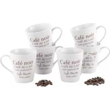 Conjunto de 6 chávenas de café Esmeyer, modelo 302-007, capacidade de 0,25 l por chávena