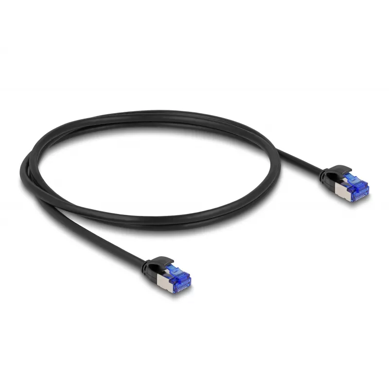 Cabo de rede DeLOCK RJ45 Cat.6A S/FTP fino 1m preto