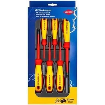 Conjunto de chaves de fendas VDE Knipex 6 peças Phillips Pozidriv, Phillips Phillips (00 20 12 V03)