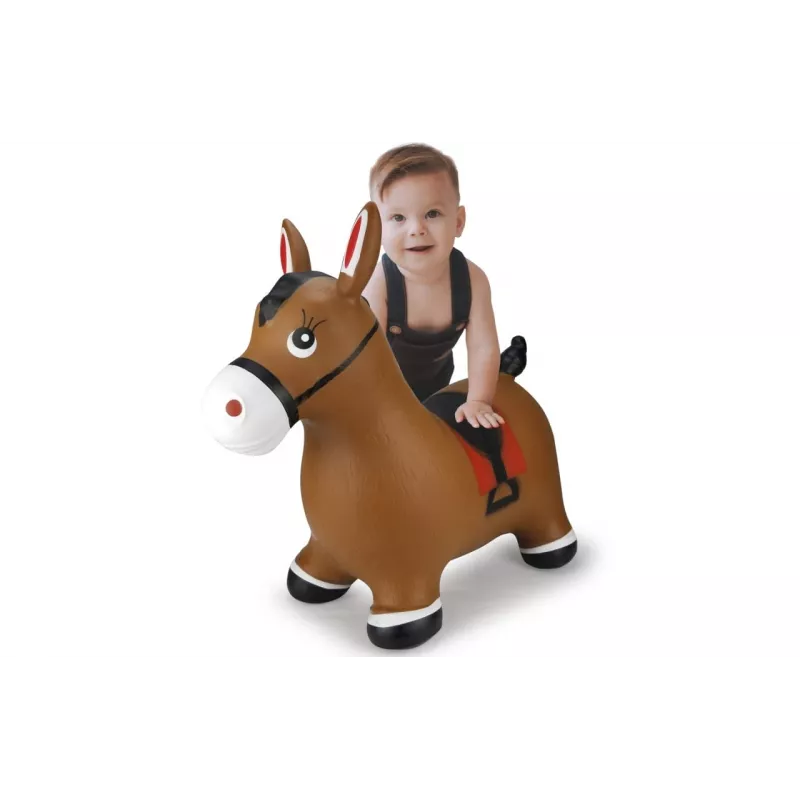 Animais de brinquedo insufláveis Jamara animal saltitante cavalo castanho com bomba