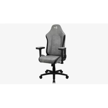 Cadeira gaming universal Aerocool Crown AeroSuede com assento acolchoado, cinzento pedra