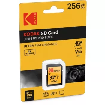 Cartão de memória Kodak 256GB UHS-I U3 V30 Ultra EKMSD256GXC10HPRK