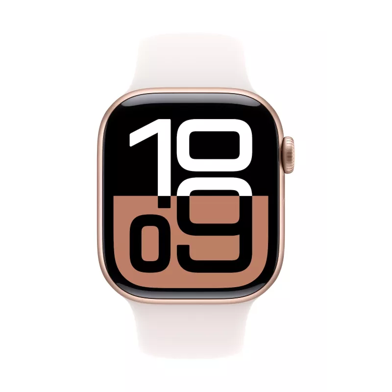 Watch Series 10 GPS 42 mm caixa de alumínio ouro rosa com pulseira desportiva Light Blush - S/M