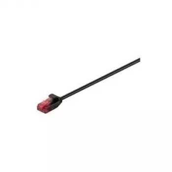 Wentronic Goobay Cabo patch fino CAT 6, U/UTP, preto, 0,15 m - material de cobre (71547)