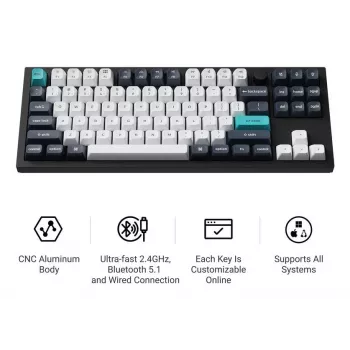 Teclado Wrl Q3 Max RGB/CARBON preto Q3M-M4 Keychron