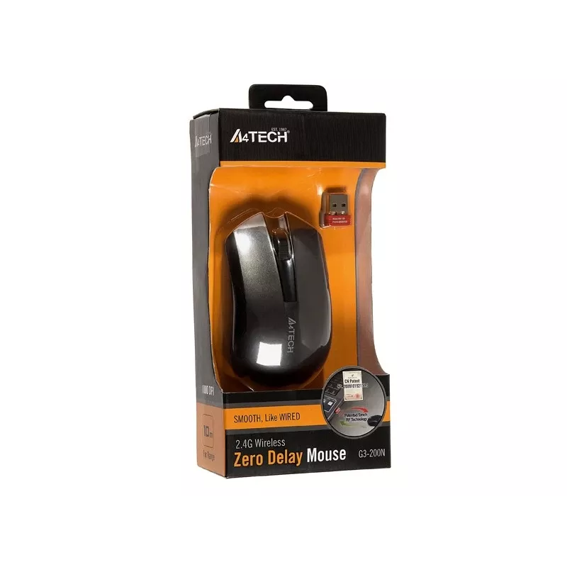 Rato A4Tech G3-200N Travel ambidestro RF Wireless V-Track 1000 DPI