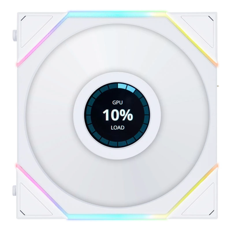 Ventoinha de caixa LIAN LI UNI FAN TL LCD 120mm ARGB - branco pack de 3
