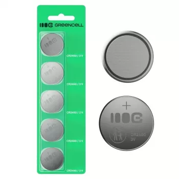 Pilha botão Green Cell CR2450 3V – lítio, pack de 5