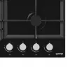 Fogão a gás Gorenje GT641KB, encastrar 60 cm, 4 zonas a gás, vidro temperado, grelhas de ferro fundido, botões rotativos