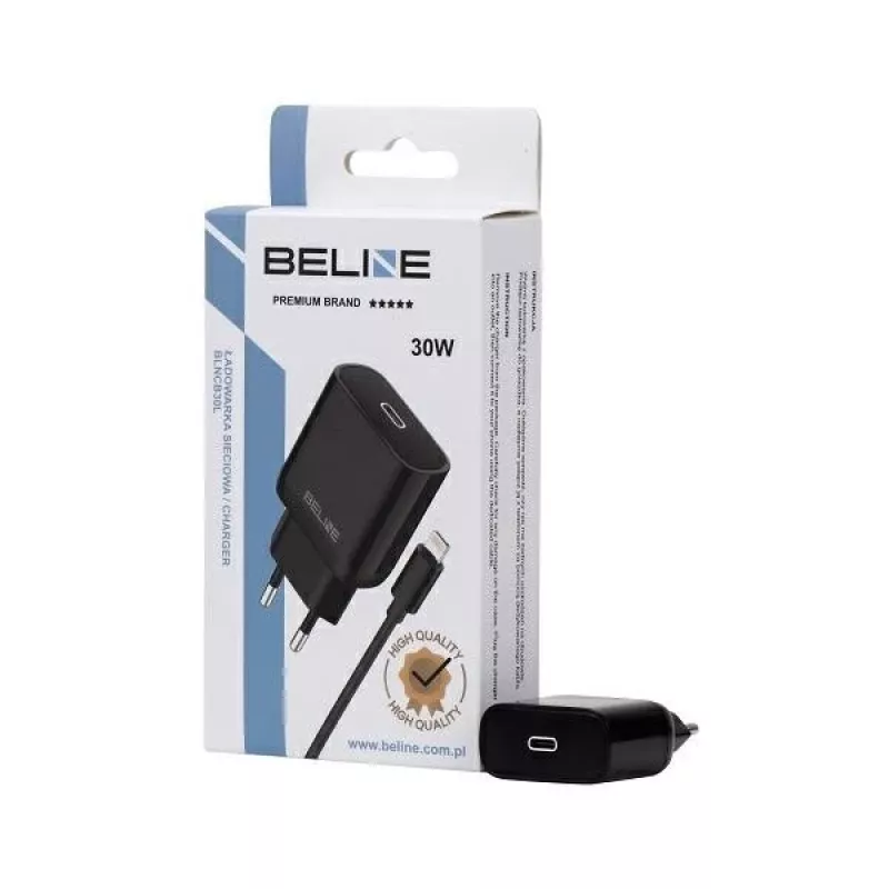 Carregador 30W USB-C para Lightning Beline Beli02174 com cabo preto