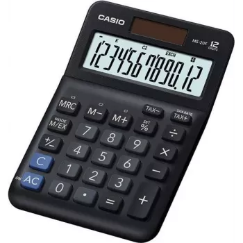 Calculadora de secretária Casio MS-20F 12 dígitos preta solar pilha
